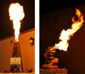 Oil Derrick and Fire-Breathing Serpent Cakes