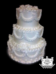1970s Style traditional wedding cake by Three Brothers Bakery