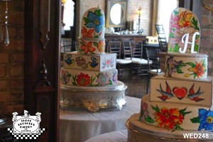 Painted Wedding Cake of Bride's Tattoos by Three Brothers Bakery