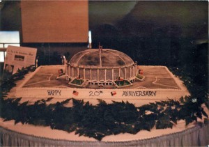 Astrodome 20th Anniversary cake by Three Brothers Bakery