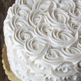 White Rosette Cake