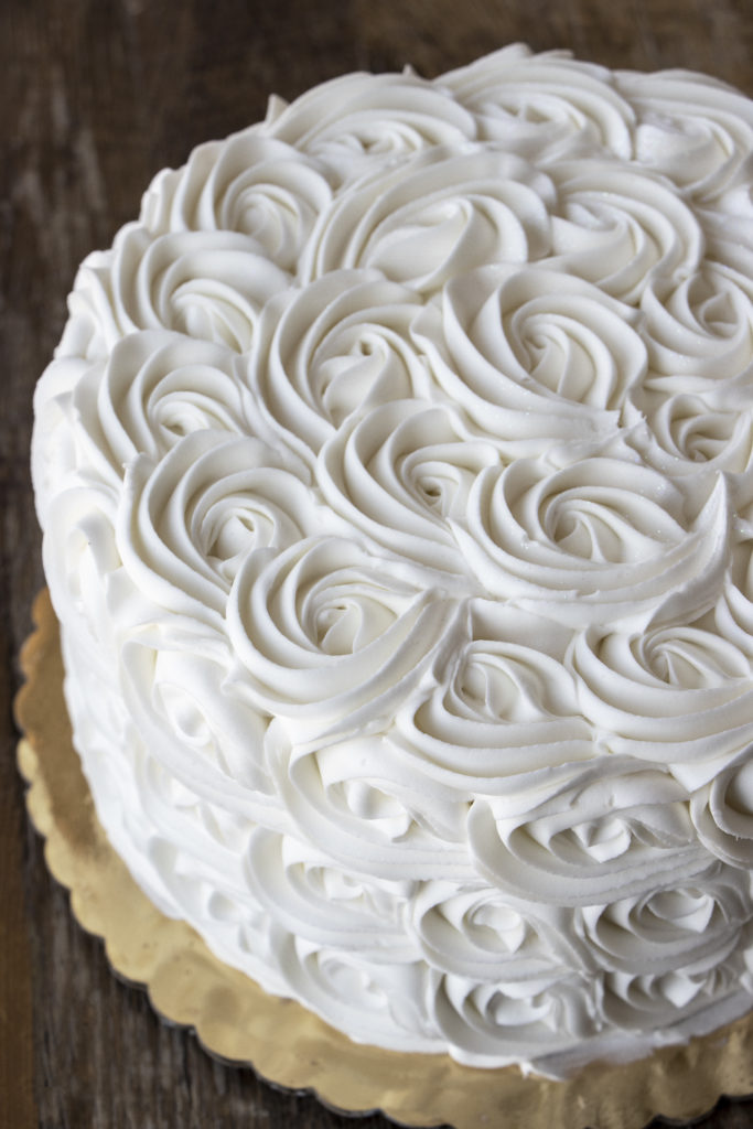White Rosette Cake