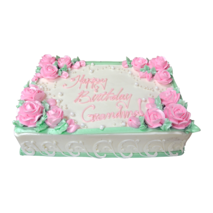 Elegant White Fondant and Pink Roses Cake | Roses Cake | Mr Cake