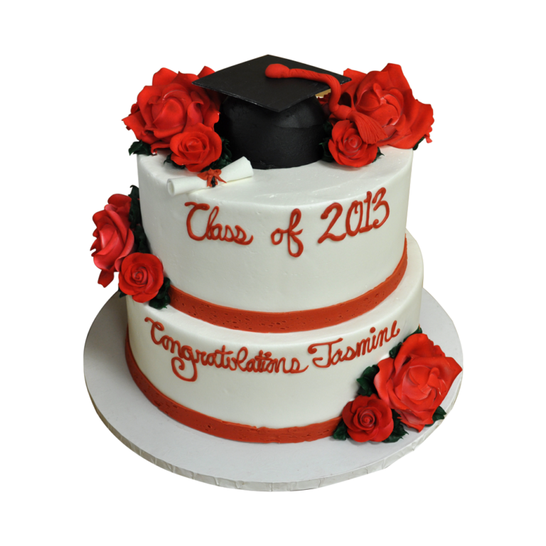 Build a Cake Grad Red Roses with Cap Three Brothers Bakery