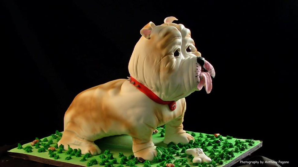 BULL DOG GROOM'S CAKE PHOTO CREDIT: ANTHONY PAGANO