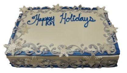 Holiday Sheet Cake With Fondant Snowflakes