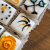 NEW YEAR'S EVE THEMED WHITE PETIT FOURS 6PK