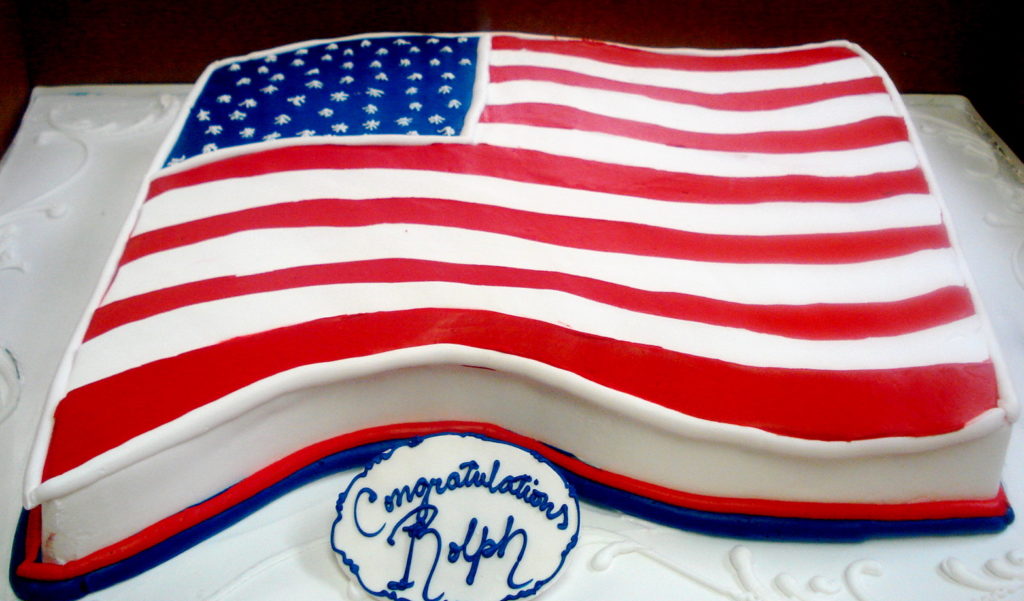 American Flag Cutout Cake by Three Brothers Bakery