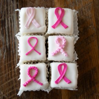 Breast Cancer Awareness Pink Ribbon Petit Four