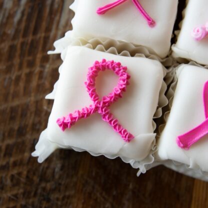 Breast Cancer Awareness Pink Ribbon Petit Four