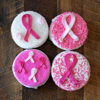 Breast Cancer Awareness Pink Ribbon Cookie