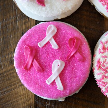 Breast Cancer Awareness Pink Ribbon Cookie