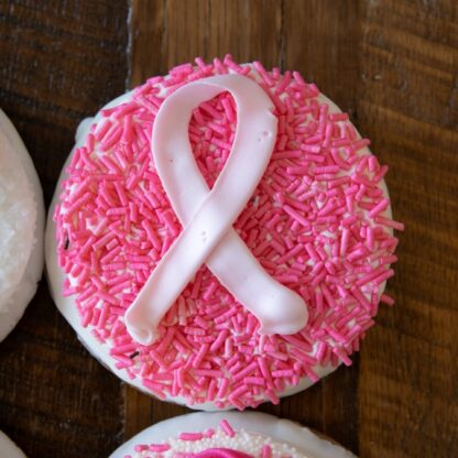 Breast Cancer Awareness Pink Ribbon Cookie