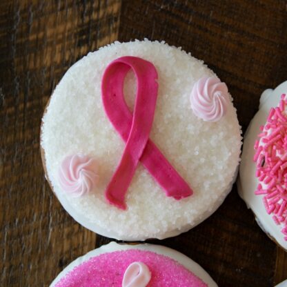 Breast Cancer Awareness Pink Ribbon Cookie