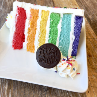Rainbow Cake Slice From Three Brothers Bakery