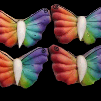Rainbow butterflies dipped decorated cookies