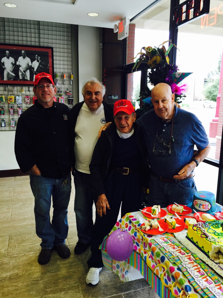 Clyde Cannon (right) with Bobby Jucker, Joe Robledo and Sigmund Jucker @Three Brothers Bakery