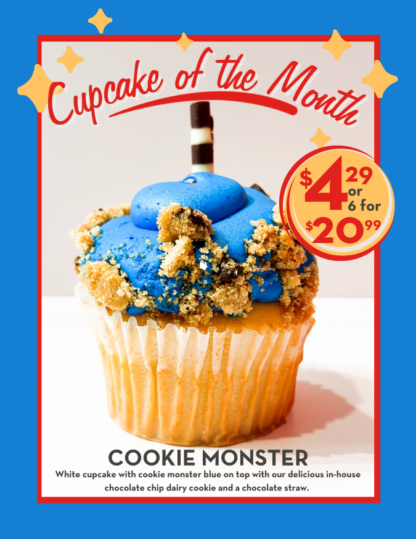 Cookie Monster Cupcake of the Month